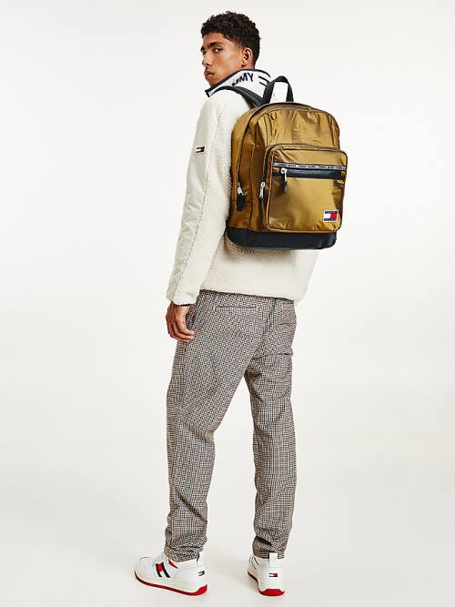 Gold Tommy Hilfiger Utility Backpack Men's Bags | TH496OSR