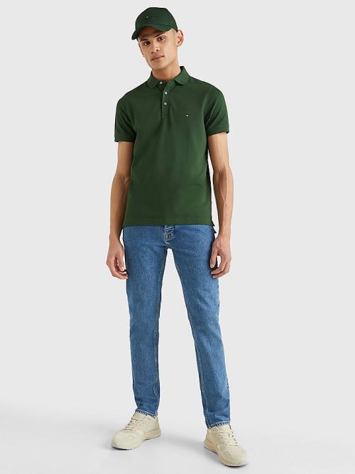 Green Tommy Hilfiger 1985 Essential Slim Fit Men's Polo Shirts | TH537IFK