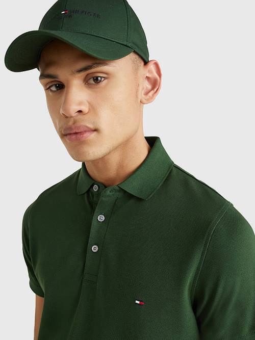 Green Tommy Hilfiger 1985 Essential Slim Fit Men's Polo Shirts | TH537IFK