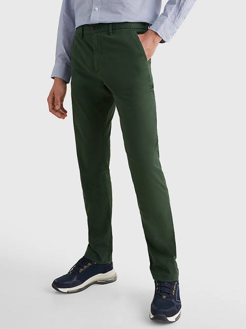 Green Tommy Hilfiger 1985 Essential Straight Chinos Men\'s Pants | TH871OUJ