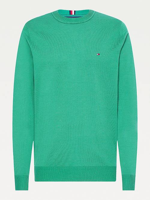 Green Tommy Hilfiger 1985 Essential TH Flex Sweatshirt Men's Sweaters | TH026HIG