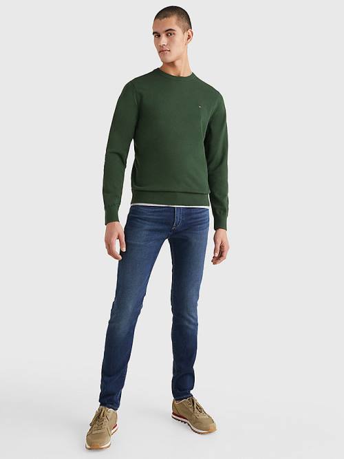 Green Tommy Hilfiger 1985 Essential TH Flex Sweatshirt Men's Sweaters | TH916IJQ