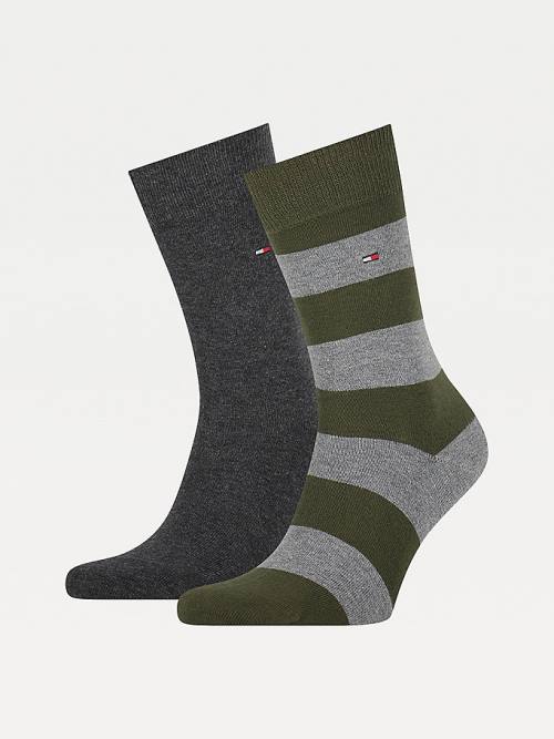 Green Tommy Hilfiger 2-Pack Rugby Men\'s Socks | TH278SYF