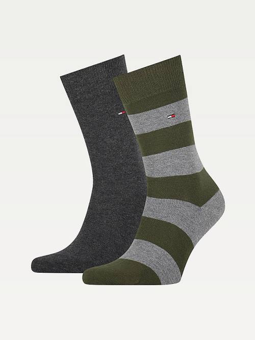 Green Tommy Hilfiger 2-Pack Rugby Men\'s Socks | TH495HUZ