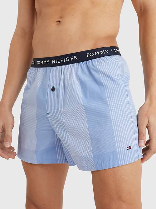 Green Tommy Hilfiger 3-Pack Logo Waistband Button Fly Boxers Men's Underwear | TH561YIB