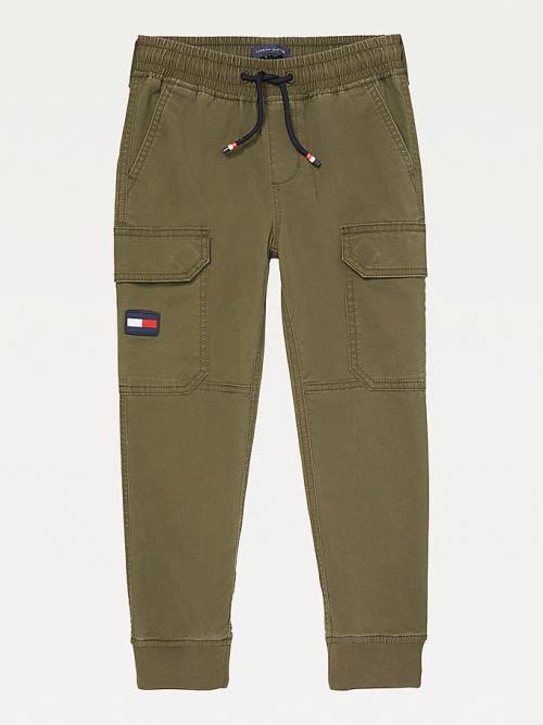 Green Tommy Hilfiger Adaptive Cargo Joggers Boys\' Pants | TH184EBG