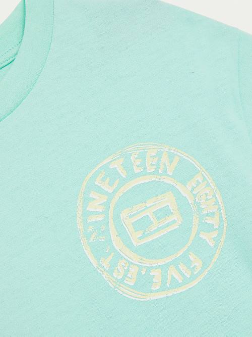 Green Tommy Hilfiger Back Print Recycled Girls' T Shirts | TH135UIJ