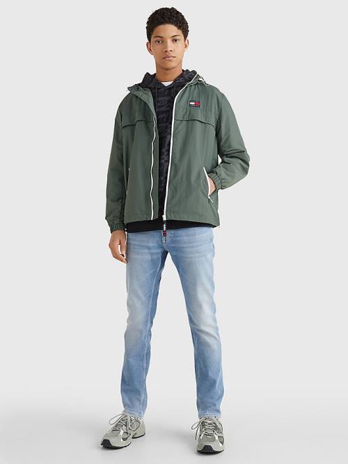 Green Tommy Hilfiger Chicago Windbreaker Men's Jackets | TH217TYJ