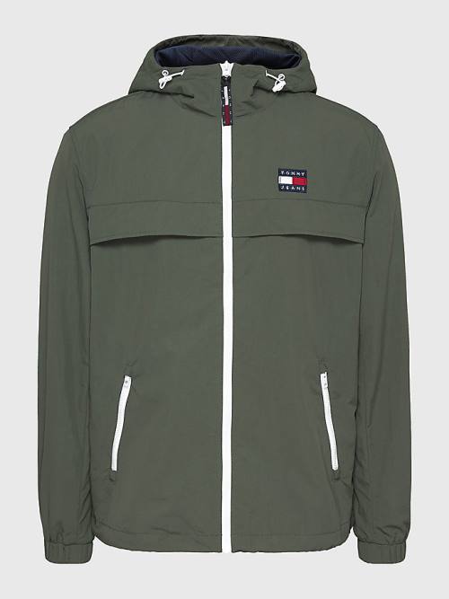 Green Tommy Hilfiger Chicago Windbreaker Men's Jackets | TH217TYJ