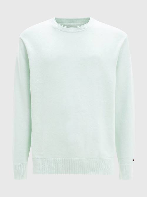 Green Tommy Hilfiger Crew Neck Jumper Men's Sweaters | TH547AST