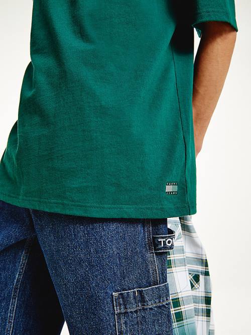 Green Tommy Hilfiger Crew Neck Men's T Shirts | TH470VBN