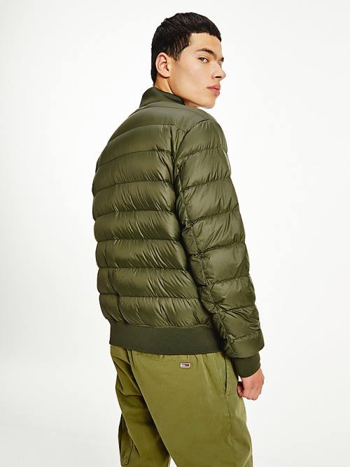 Green Tommy Hilfiger Down Recycled Quilted Bomber Men's Jackets | TH157MZS