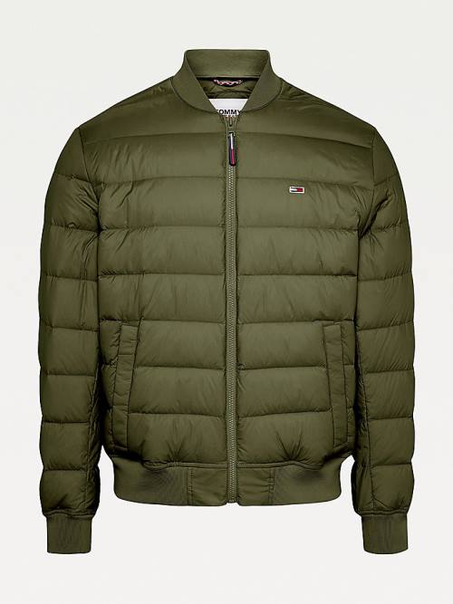 Green Tommy Hilfiger Down Recycled Quilted Bomber Men's Jackets | TH157MZS