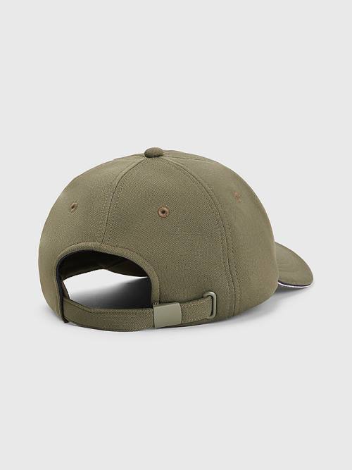 Green Tommy Hilfiger Elevated Signature Tape Cap Men's Hats | TH910MIH