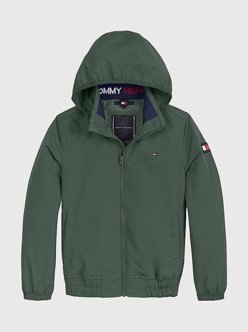 Green Tommy Hilfiger Essential Hooded Boys\' Jackets | TH602RSA