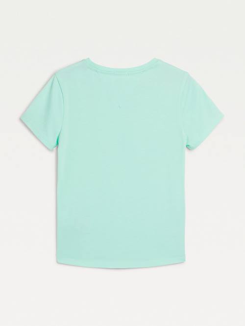 Green Tommy Hilfiger Essential Logo Girls' T Shirts | TH720YVP