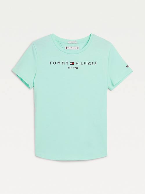 Green Tommy Hilfiger Essential Logo Girls\' T Shirts | TH720YVP