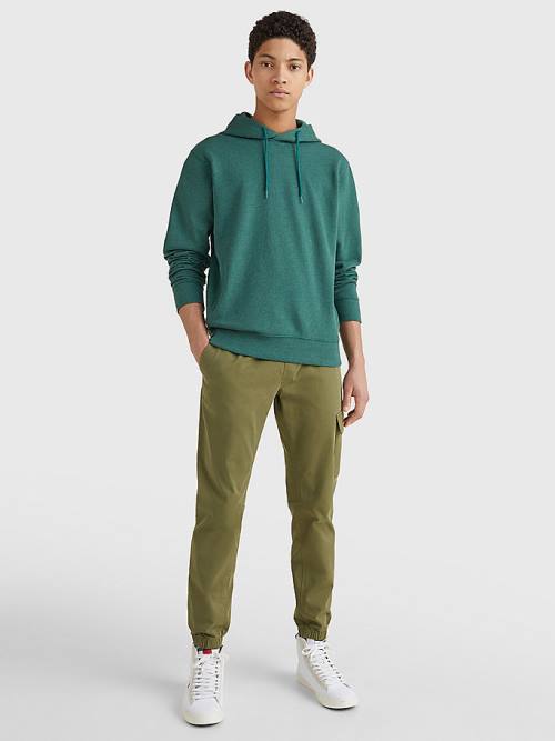 Green Tommy Hilfiger Essential Logo Men's Hoodie | TH354ZME