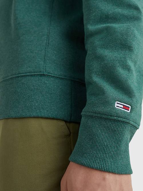 Green Tommy Hilfiger Essential Logo Men's Hoodie | TH354ZME