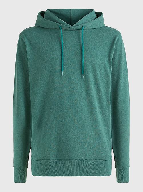 Green Tommy Hilfiger Essential Logo Men's Hoodie | TH354ZME