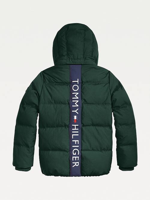 Green Tommy Hilfiger Essential Padded Back Logo Boys' Jackets | TH358QKT