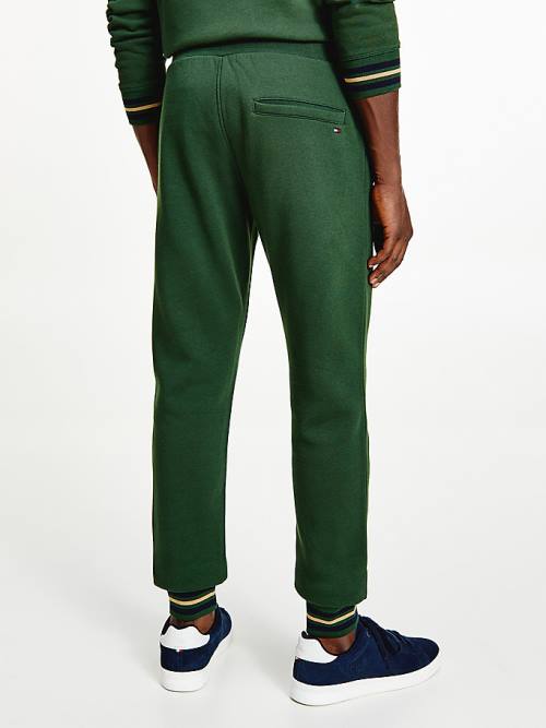 Green Tommy Hilfiger Exclusive Flag Logo Joggers Men's Pants | TH187BDS