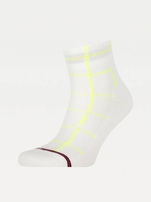 Green Tommy Hilfiger Grid Check Ankle-Length Men\'s Socks | TH019XFN