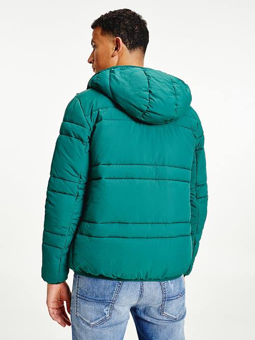 Green Tommy Hilfiger Hooded Quilted Puffer Men's Jackets | TH018PAV