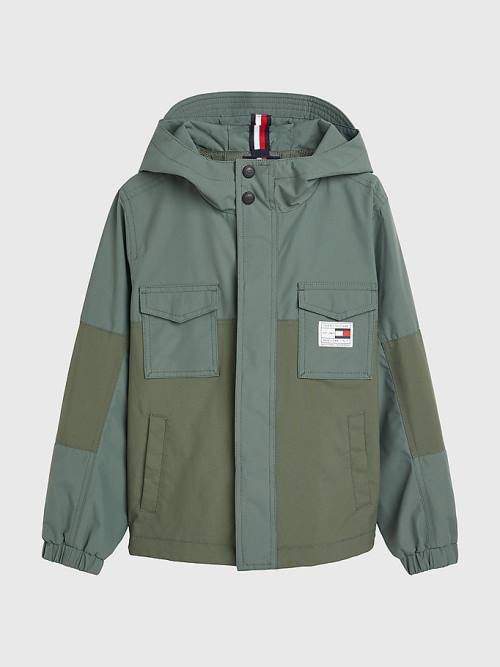 Green Tommy Hilfiger Hooded Surplus Boys\' Jackets | TH143FPD