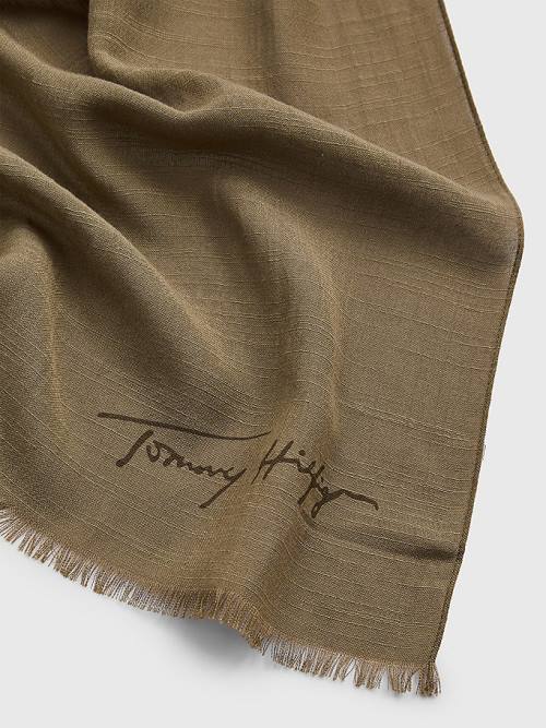 Green Tommy Hilfiger Iconic TH Modern Women's Scarves | TH720YLW