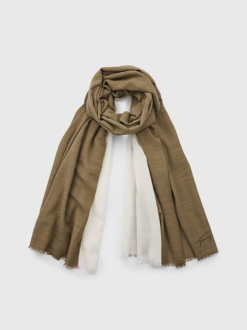 Green Tommy Hilfiger Iconic TH Modern Women\'s Scarves | TH720YLW