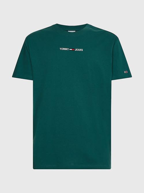 Green Tommy Hilfiger Logo Flag Patch Men's T Shirts | TH015EHI