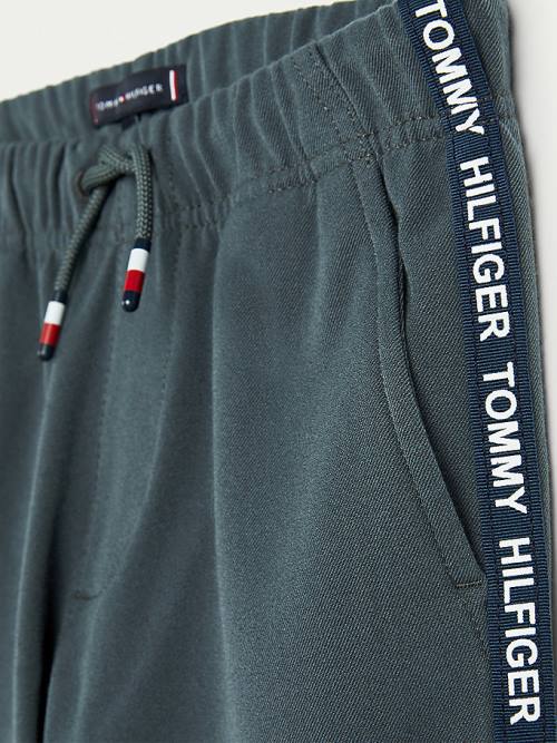 Green Tommy Hilfiger Logo Tape Drawstring Joggers Boys' Pants | TH136HJR