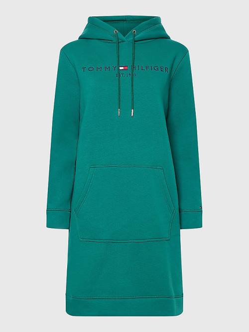 Green Tommy Hilfiger Logo Women's Dress | TH052GQY