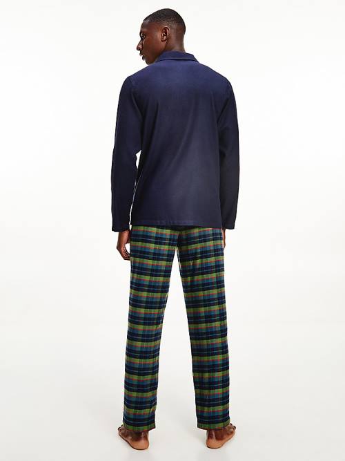 Green Tommy Hilfiger Long Sleeve Check Set Men's Pyjamas | TH194BLD