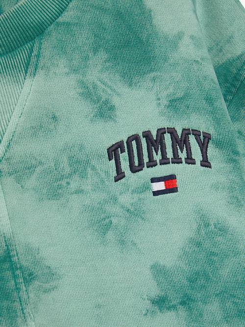 Green Tommy Hilfiger Organic Cotton Tie-Die Varsity Boys' Sweatshirts | TH297RCT