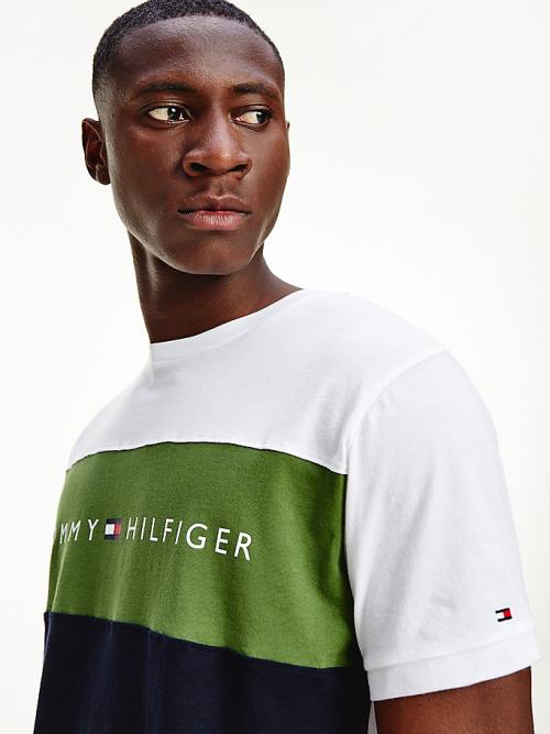 Green Tommy Hilfiger Original Colour-Blocked Logo Men's Pyjamas | TH251SHR