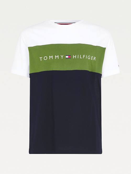 Green Tommy Hilfiger Original Colour-Blocked Logo Men's Pyjamas | TH251SHR