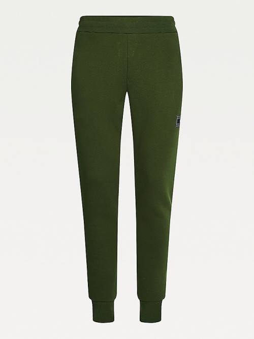 Green Tommy Hilfiger Peached Fleece Joggers Men's Pants | TH085BLK