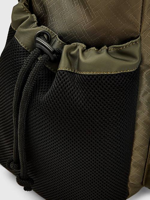 Green Tommy Hilfiger Signature Flap Backpack Men's Bags | TH024ZXU