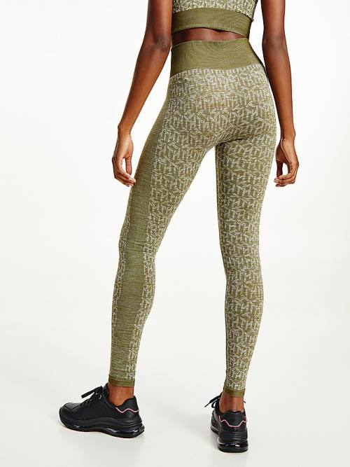 Green Tommy Hilfiger Sport Performance Full Length Seamless Women's Leggings | TH957LOM