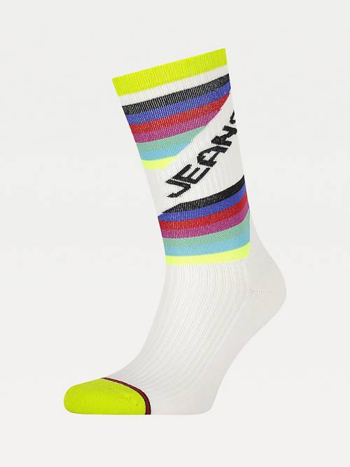 Green Tommy Hilfiger Stretch Cotton Stripe Men\'s Socks | TH708SLQ