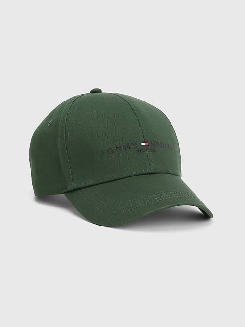 Green Tommy Hilfiger TH Established Baseball Cap Men\'s Hats | TH563JSH