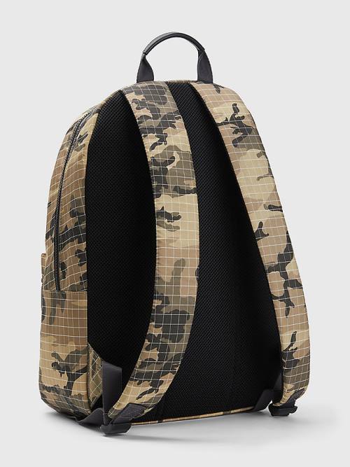 Green Tommy Hilfiger TH Established Camouflage Backpack Men's Bags | TH105MWR