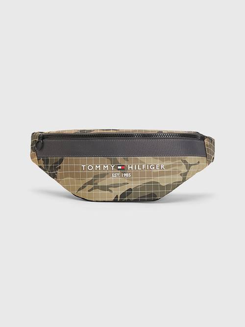 Green Tommy Hilfiger TH Established Camouflage Crossbody Men\'s Bags | TH256AWC