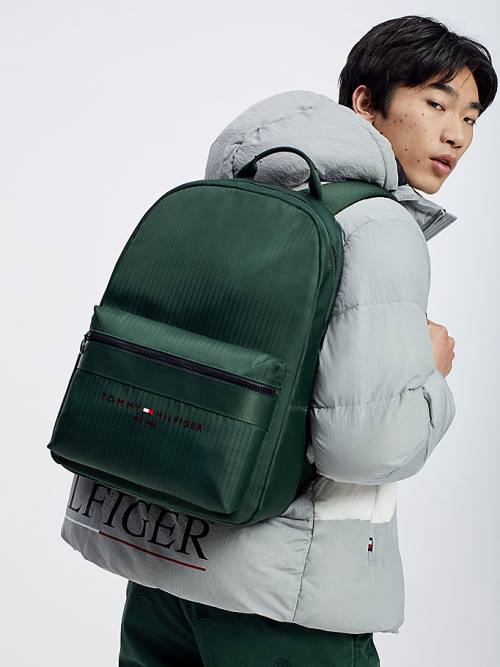 Green Tommy Hilfiger TH Established Recycled Polyester Backpack Men's Bags | TH318YBH