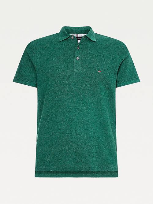 Green Tommy Hilfiger TH Flex Slim Fit Men's Polo Shirts | TH198GPC