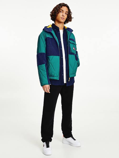 Green Tommy Hilfiger Tommy Badge Sherpa Men's Jackets | TH318LZY