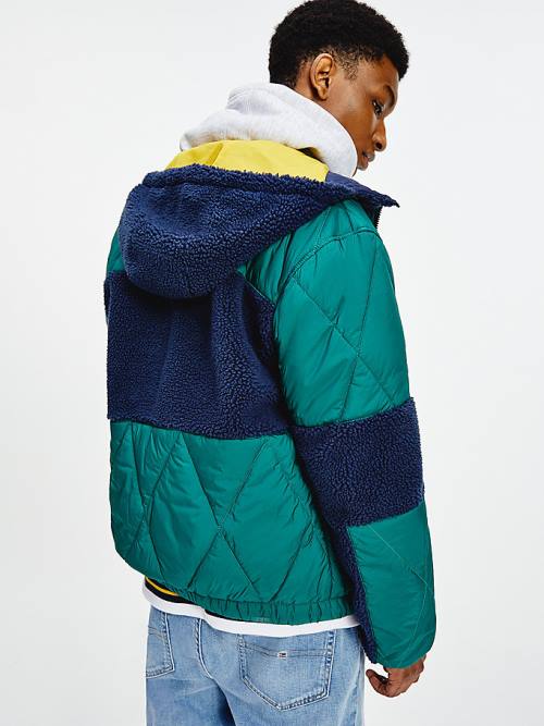 Green Tommy Hilfiger Tommy Badge Sherpa Men's Jackets | TH318LZY