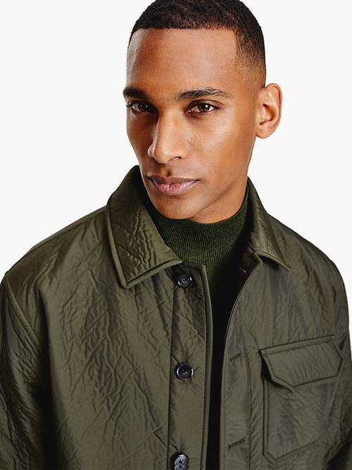 Green Tommy Hilfiger Tommy x Lardini Shirt Men's Jackets | TH418HVI